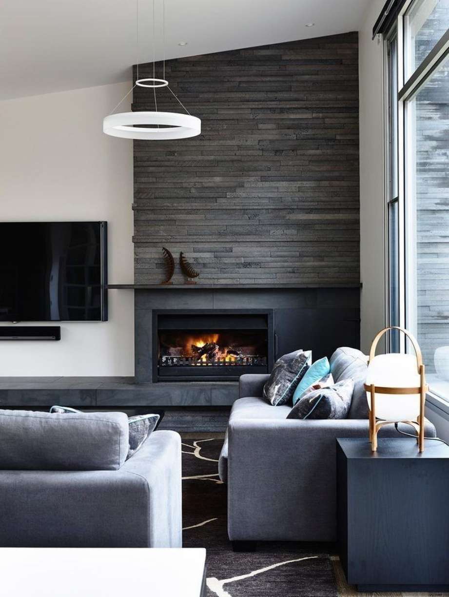Stunning Modern Fireplace Design Ideas With TV Above