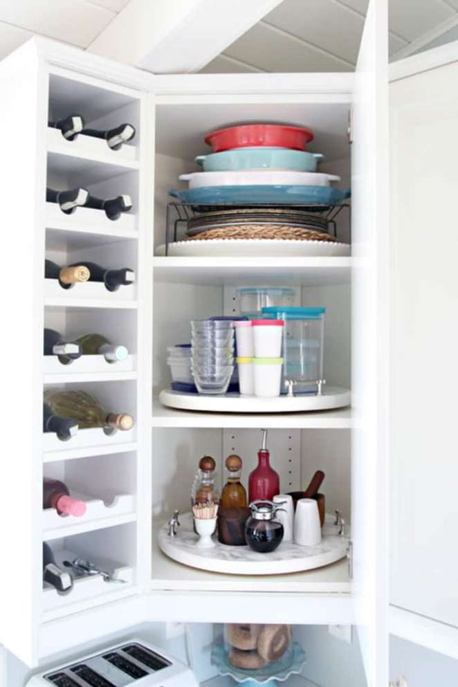 The Tiny Miracle You Need to Organize Your Upper Corner Cabinets