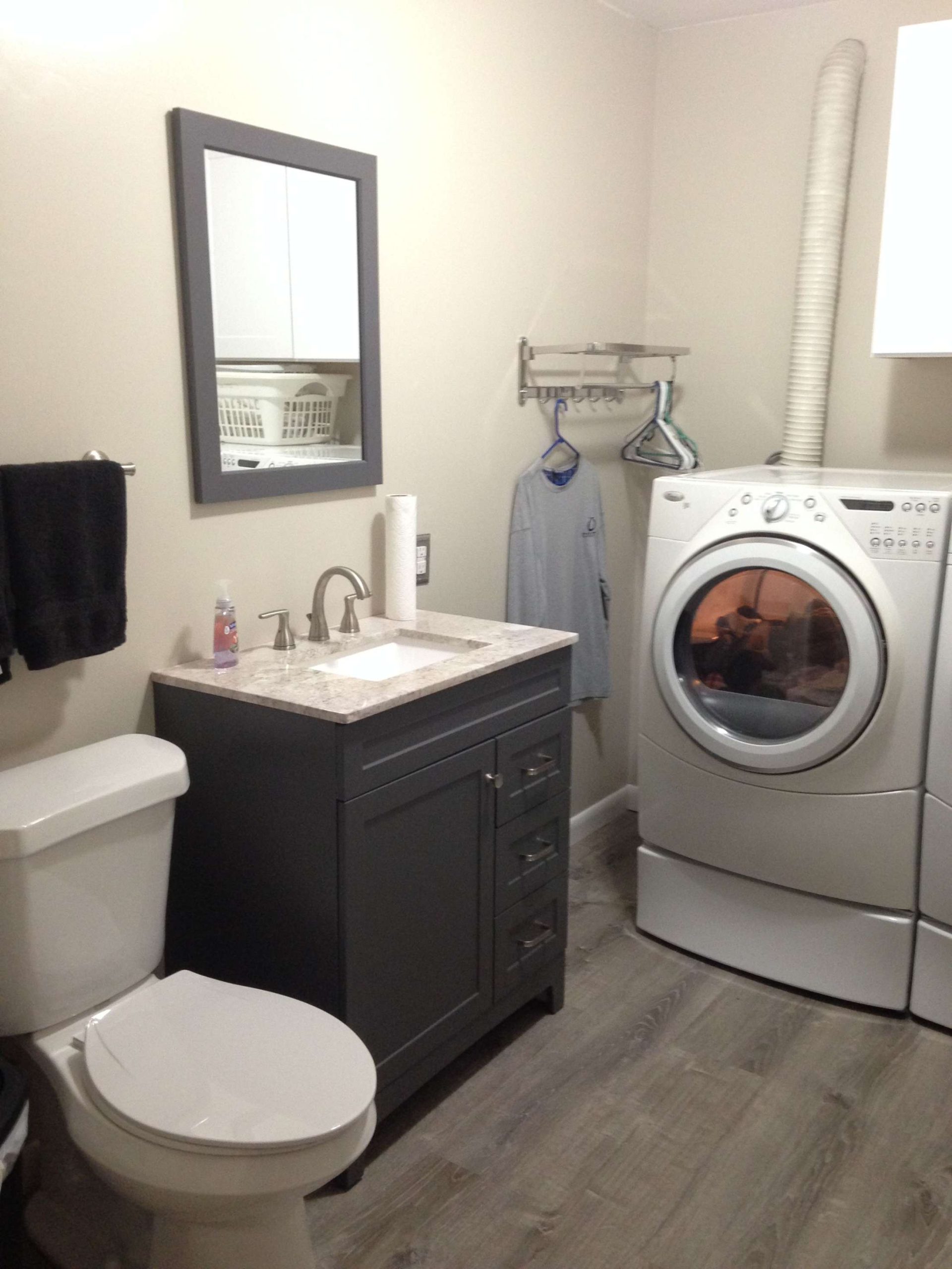 Updated combo half bath & laundry room
