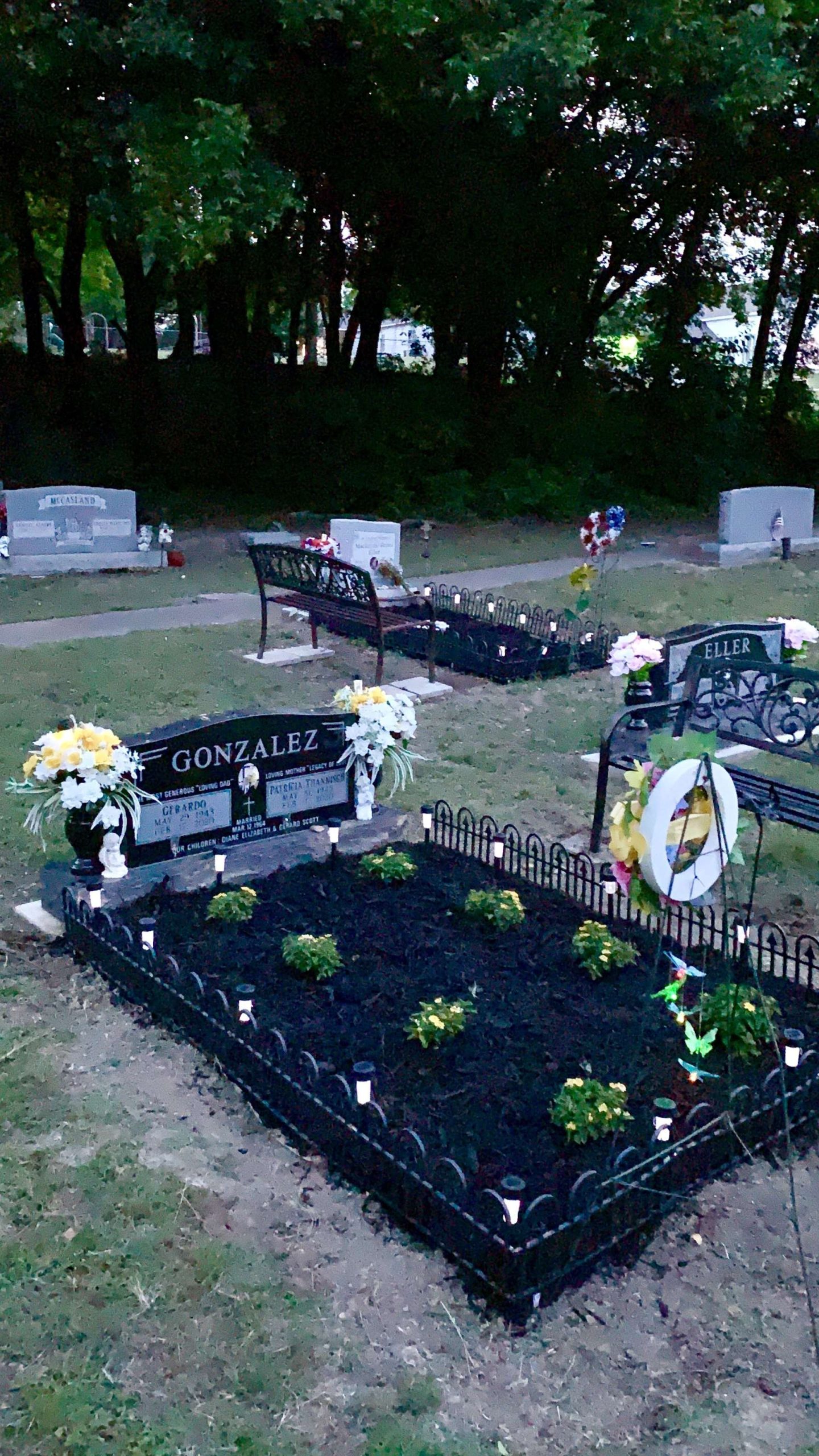 Cemetary decorating with mulch  Gravesite decorations, Grave