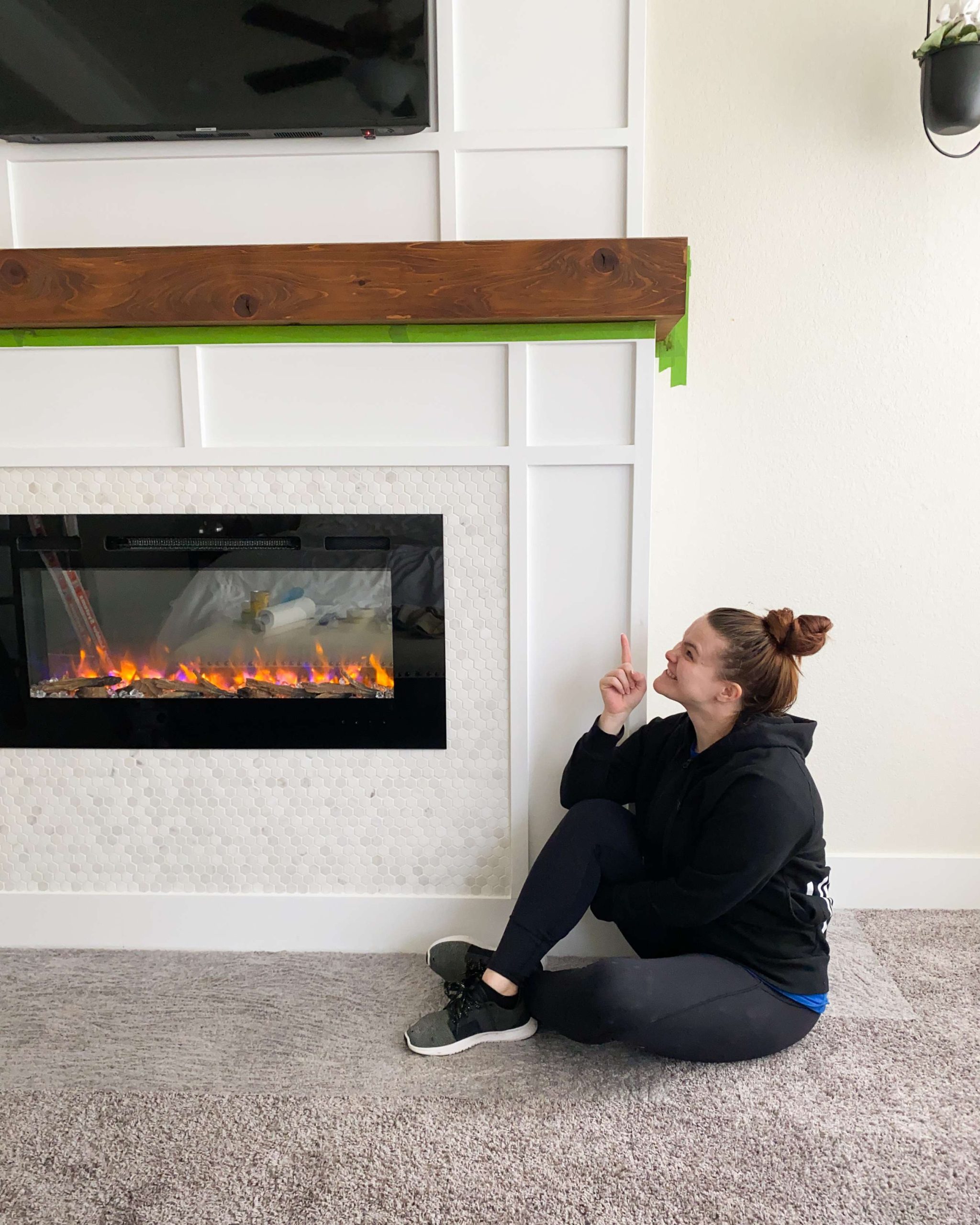 DIY Fireplace Mantle & Board and Batten - Olivegrey Avenue