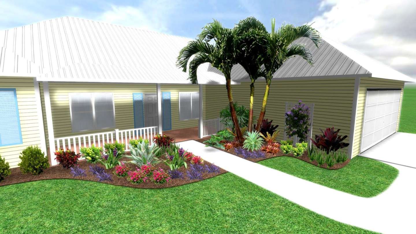 Florida landscaping, Front yard garden design, Front yard