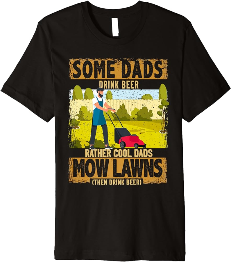 Mens Funny Lawn Mowing Beer Ideas For Men & Dad Landscape Premium T-Shirt