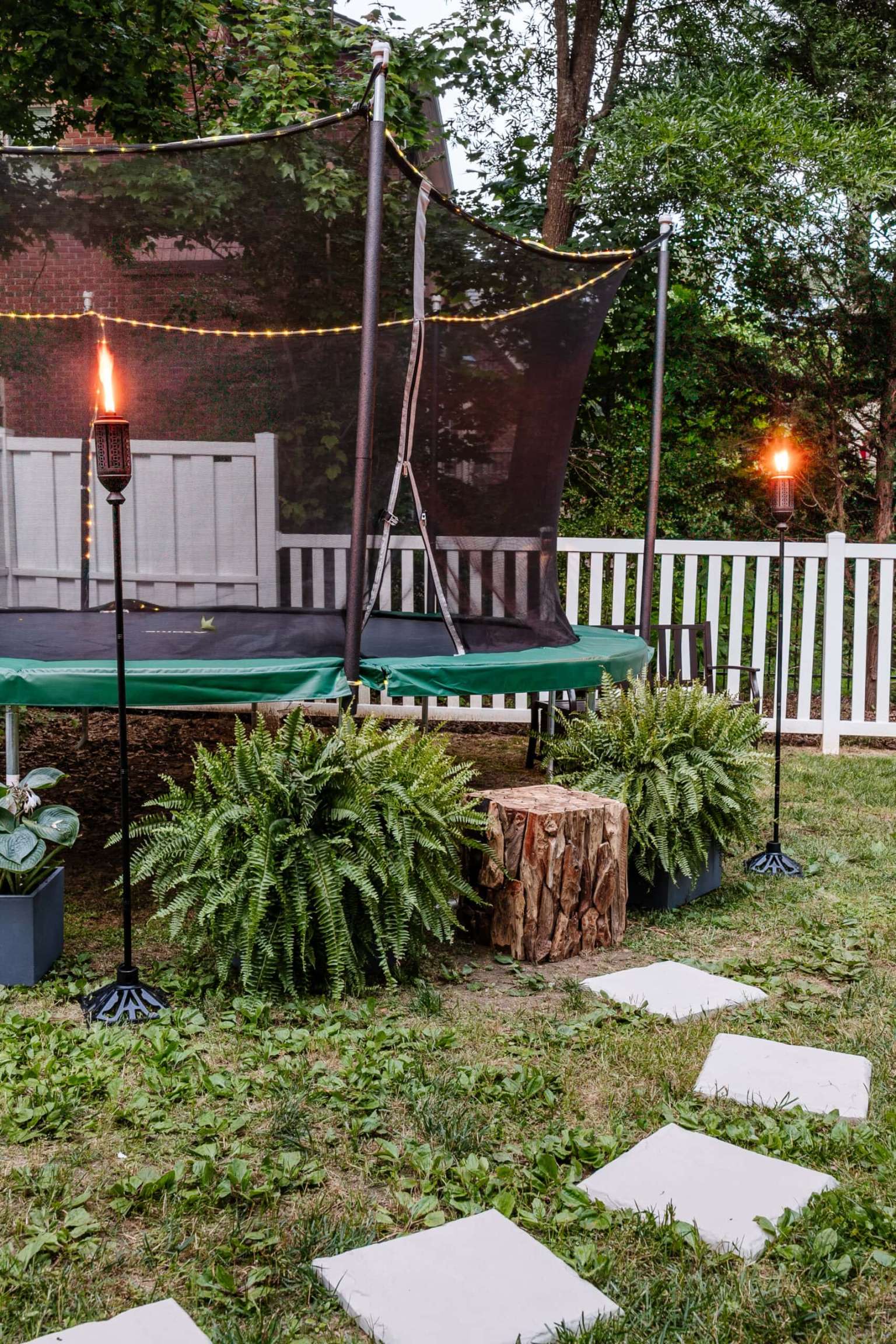 Side Yard Play Area Ideas and Trampoline Decor - Bless