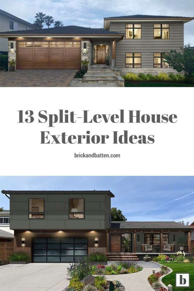 Split-Level House Exterior Ideas  brick&batten  Split level